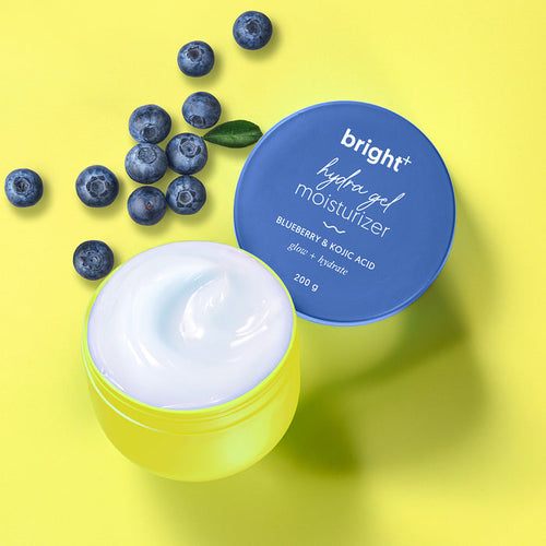 Bright Hydra Gel moisturizer jar with blueberry