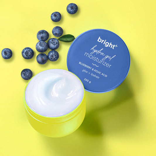 Bright Hydra Gel moisturizer jar with blueberry