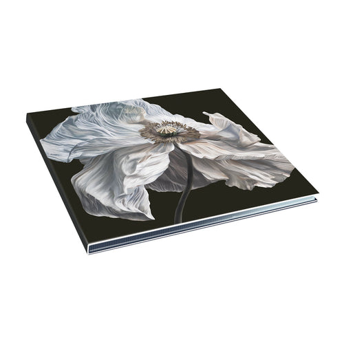 A Quicksand hardcover book with a close-up white poppy on a black background is displayed at an angle on a white surface—ideal for fans anticipating the Bring on The Psychics CD and album release in July 2026.