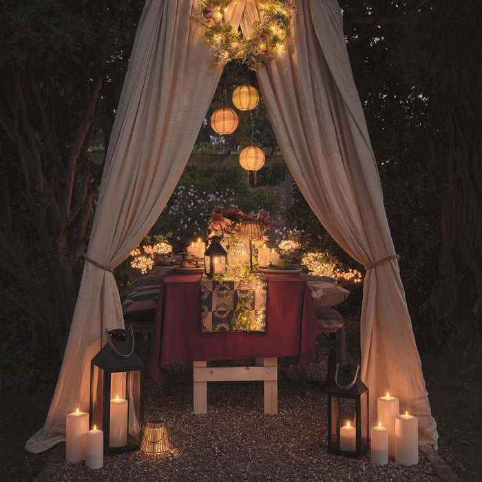 Brixham Regular Leather Effect Handle Lantern with TruGlow®Candle and Remote Control