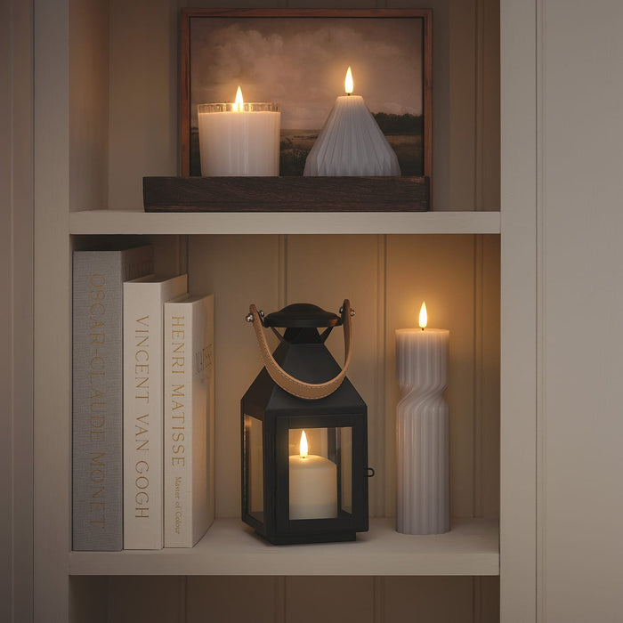 Brixham Small Leather Handle Lantern with TruGlow® LED Candle