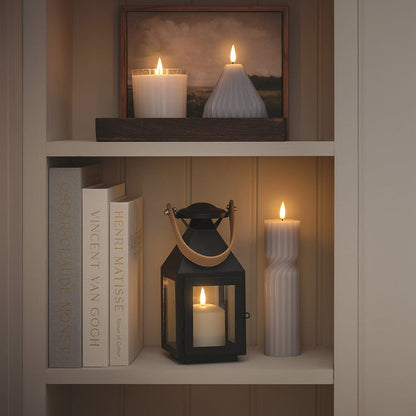 Brixham Small Leather Handle Lantern with TruGlow® LED Candle