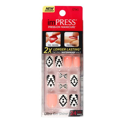 Broadway Impress 2x Longer Lasting Press On Manicure with Point Nail Stone 24 Nails - ikatehouse