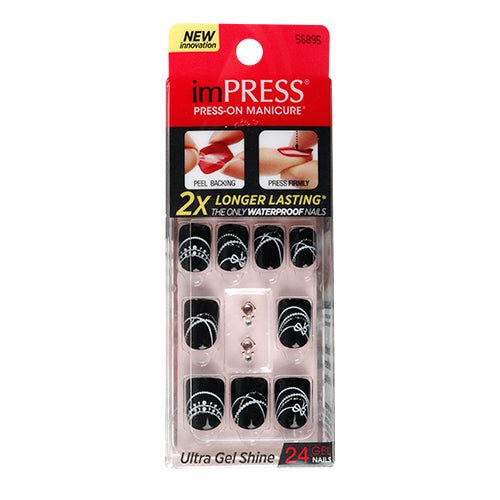 Broadway Impress 2x Longer Lasting Press On Manicure with Point Nail Stone 24 Nails - ikatehouse