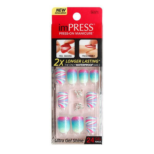 Broadway Impress 2x Longer Lasting Press On Manicure with Point Nail Stone 24 Nails - ikatehouse