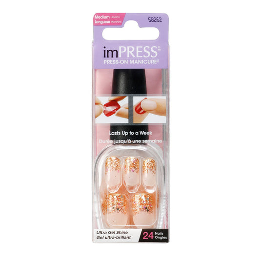 Broadway Nails imPRESS Press On Manicure Medium Length 24 Nails - ikatehouse