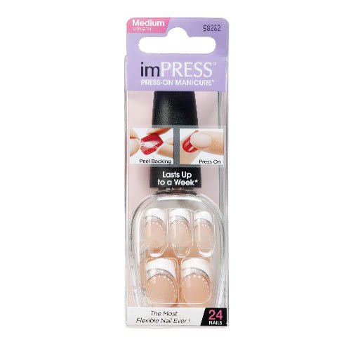 Broadway Nails imPRESS Press On Manicure Medium Length 24 Nails - ikatehouse