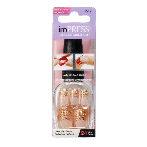 Broadway Nails imPRESS Press On Manicure Medium Length 24 Nails - ikatehouse