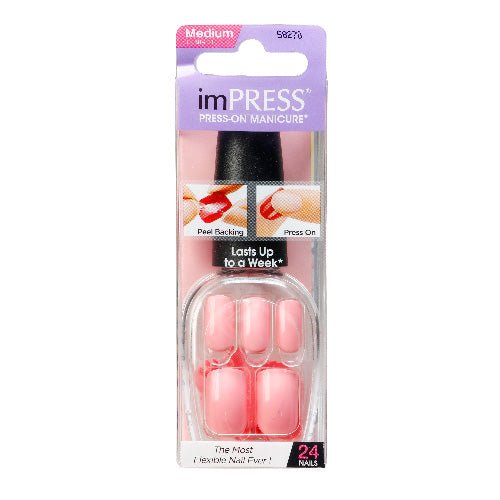 Broadway Nails imPRESS Press On Manicure Medium Length 24 Nails - ikatehouse