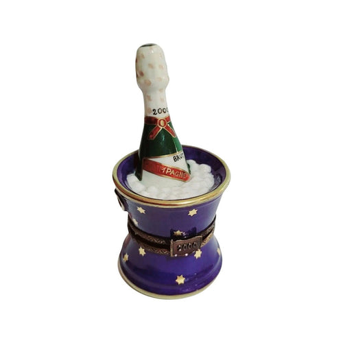 Blue Champagne Bucket Elegance Porcelain Limoges wine French Trinket Box