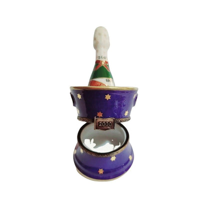 Blue Champagne Bucket Elegance Porcelain Limoges wine French Trinket Box