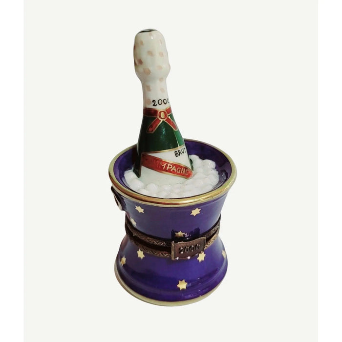 Blue Champagne Bucket Elegance Porcelain Limoges wine French Trinket Box