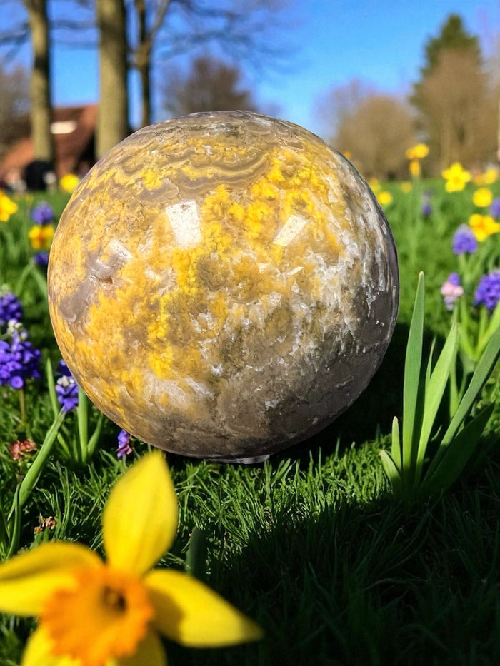 Bumblebee Jasper Sphere 2.5 Inch, 376g | Indonesian Crystal for Energy & Transformation – Raven’s Cauldron