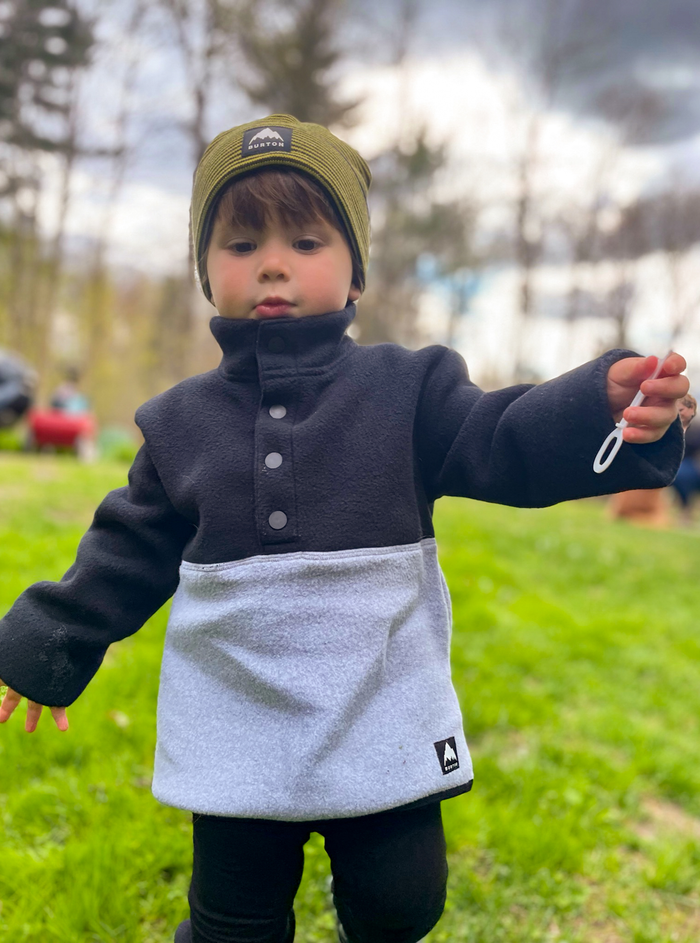 Product image of Toddlers' Burton Cinder Fleece Anorak[Variant:True Black / Gray Heather]