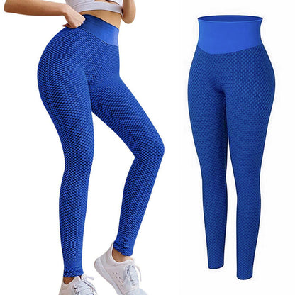 Butt Lifting, High Waist, Squat Proof Yoga Pants with Honeycomb Texture