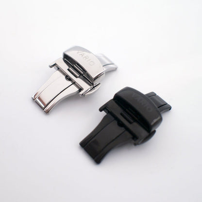 Vario butterfly deployant clasp silver and black