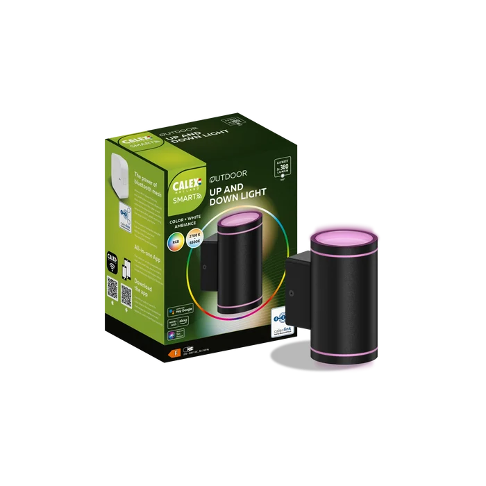 Calex Smart Wall Light - Up & Down - RGB + CCT - Black