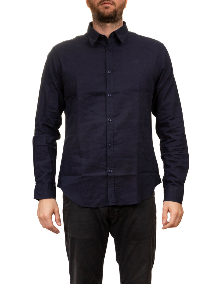 CENSURED camicia lino blu SM6437 LNC5-212