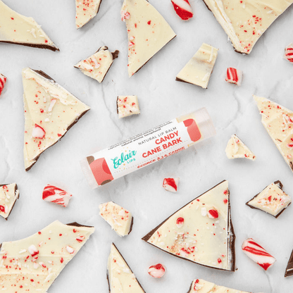 Candy cane bark and lip balm from cashmereandcocktailsblog