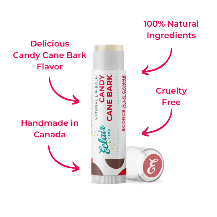 Eclair Candy Cane Bark Lip Balm - Natural & Cruelty-Free