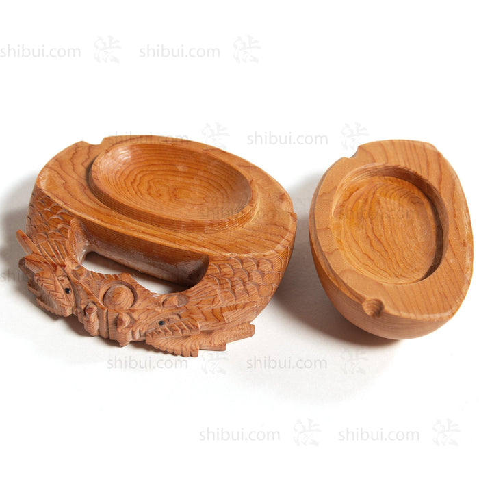 Carved Wood Buddhist Mokyugo Kogo  | Japanese Incense Storage Container