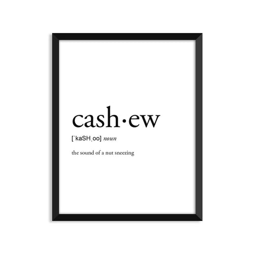 Cashew Definition - Unframed Art Print Or Greeting Card
