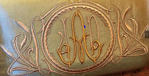 Cat Tail Monogram Frame - Machine Embroidery design