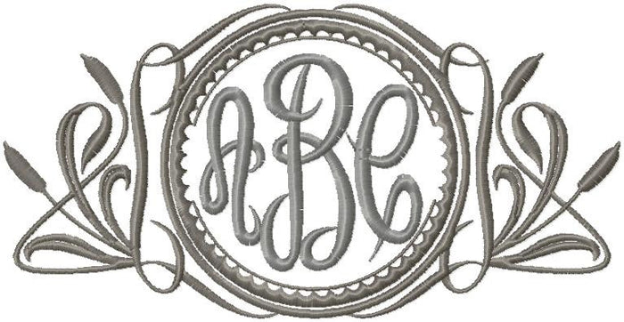 Cat Tail Monogram Frame - Machine Embroidery design