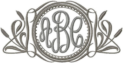 Cat Tail Monogram Frame - Machine Embroidery design