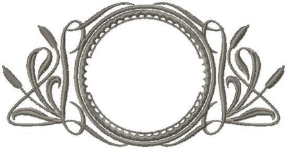 Cat Tail Monogram Frame - Machine Embroidery design