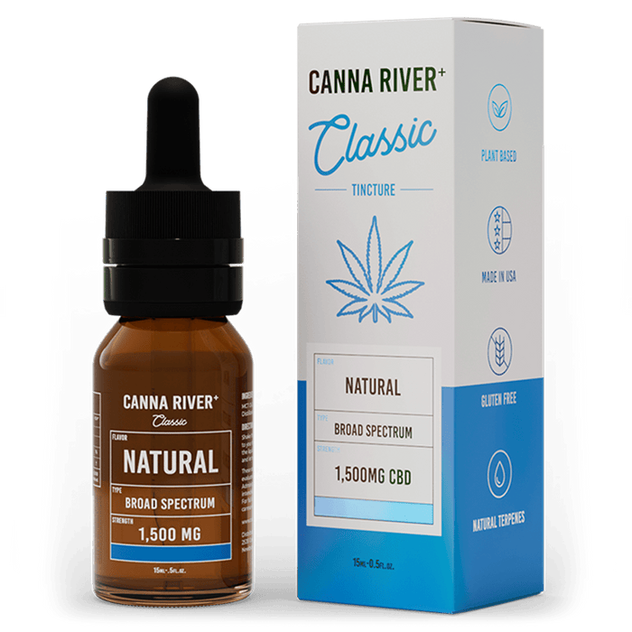 Canna River CBD Classic Tincture Natural Broad Spectrum 1500mg CBD 15mL