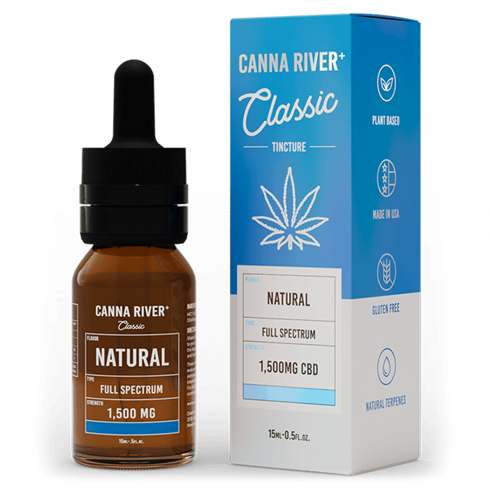 Canna River CBD Classic Tincture Natural Full Spectrum 1500mg CBD 15mL