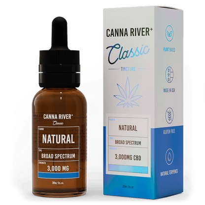 Canna River CBD Classic Tincture Natural Broad Spectrum 3000mg CBD 30mL
