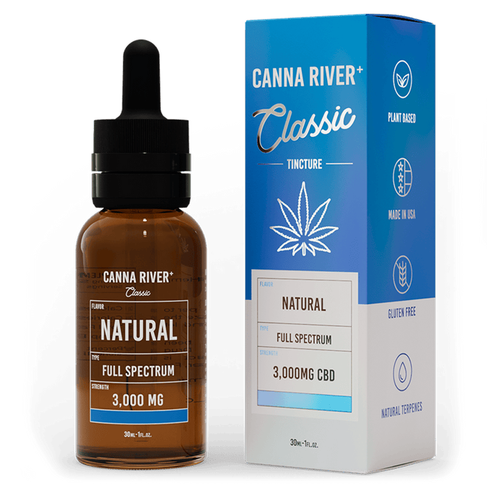 Canna River CBD Classic Tincture Natural Full Spectrum 3000mg CBD 30mL