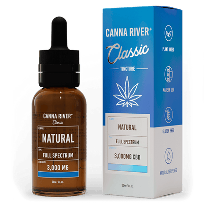 Canna River CBD Classic Tincture Natural Full Spectrum 3000mg CBD 30mL