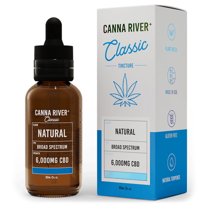 Canna River CBD Classic Tincture Natural Broad Spectrum 6000mg CBD 60mL