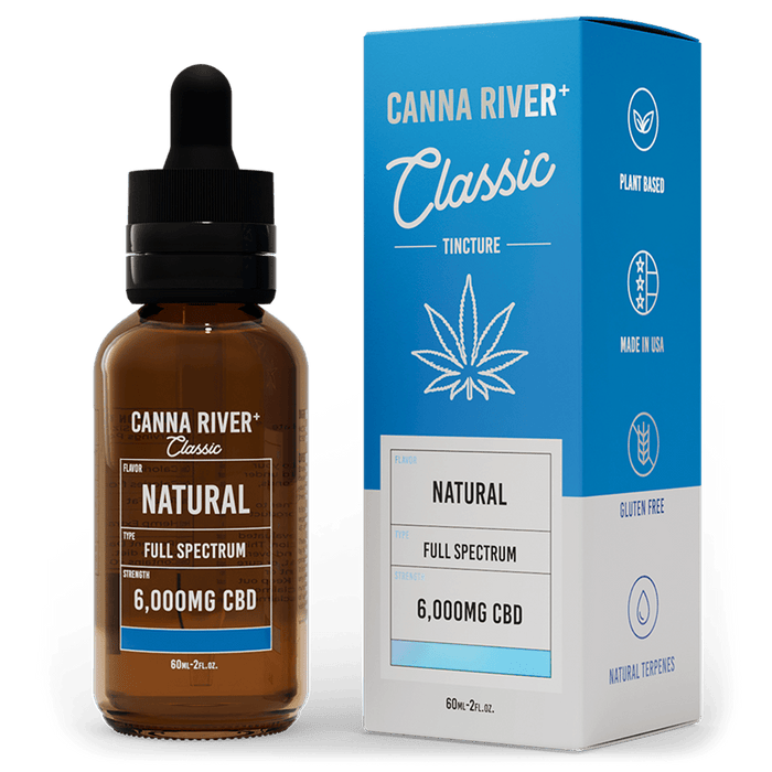 Canna River CBD Classic Tincture Natural Full Spectrum 6000mg CBD 60mL