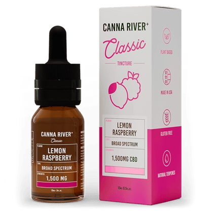 Canna River CBD Classic Tincture Lemon Raspberry Broad Spectrum 1500mg CBD 15mL