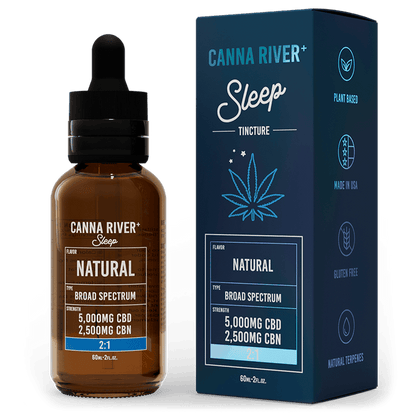Canna River CBD Sleep Tincture Natural Broad Spectrum 5000mg CBD + 2500mg CBN 60mL