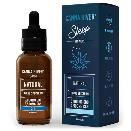 Canna River CBD Sleep Tincture Natural Broad Spectrum 5000mg CBD + 2500mg CBN 60mL