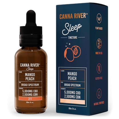 Canna River CBD Sleep Tincture Mango Peach Broad Spectrum 5000mg CBD + 2500mg CBN 60mL