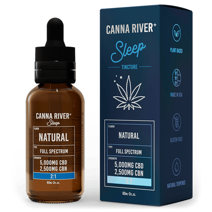 Canna River CBD Sleep Tincture Natural Full Spectrum 5000mg CBD + 2500mg CBN 60mL