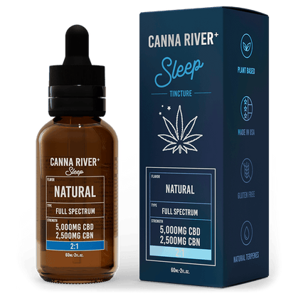 Canna River CBD Sleep Tincture Natural Full Spectrum 5000mg CBD + 2500mg CBN 60mL