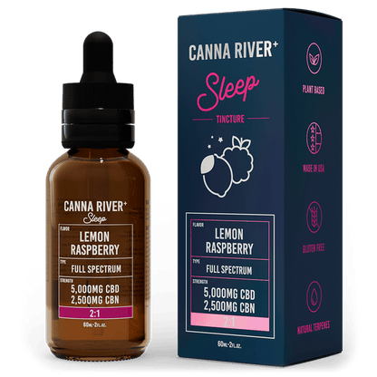 Canna River CBD Sleep Tincture Lemon Raspberry Full Spectrum 5000mg CBD + 2500mg CBN 60mL