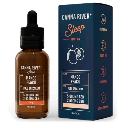 Canna River CBD Sleep Tincture Mango Peach Full Spectrum 5000mg CBD + 2500mg CBN 60mL
