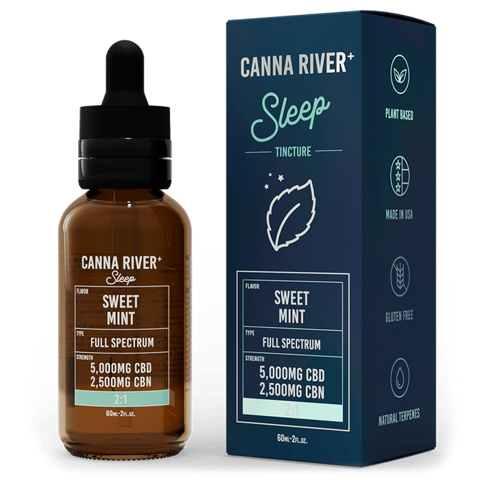 Canna River CBD Sleep Tincture Sweet Mint Full Spectrum 5000mg CBD + 2500mg CBN 60mL