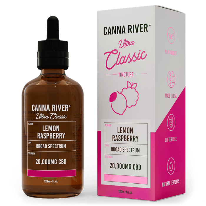 Canna River CBD Ultra Classic Tincture Lemon Raspberry Broad Spectrum 20000mg CBD 120mL