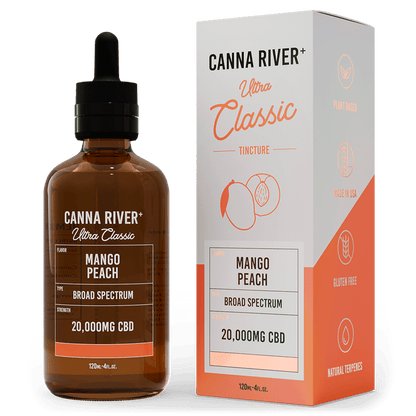 Canna River CBD Ultra Classic Tincture Mango Peach Broad Spectrum 20000mg CBD 120mL