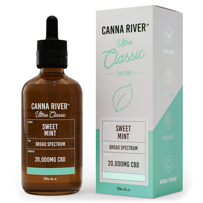 Canna River CBD Ultra Classic Tincture Sweet Mint Broad Spectrum 20000mg CBD 120mL