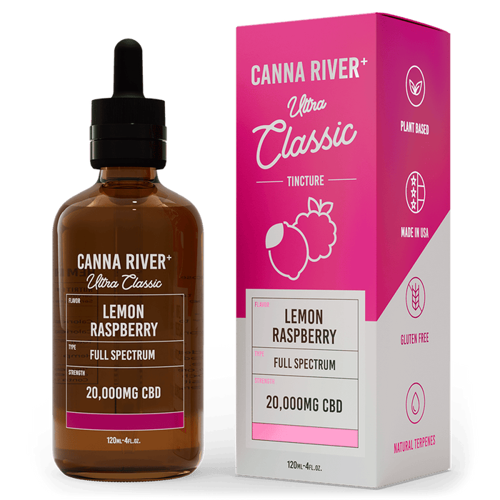 Canna River CBD Ultra Classic Tincture Lemon Raspberry Full Spectrum 20000mg CBD 120mL